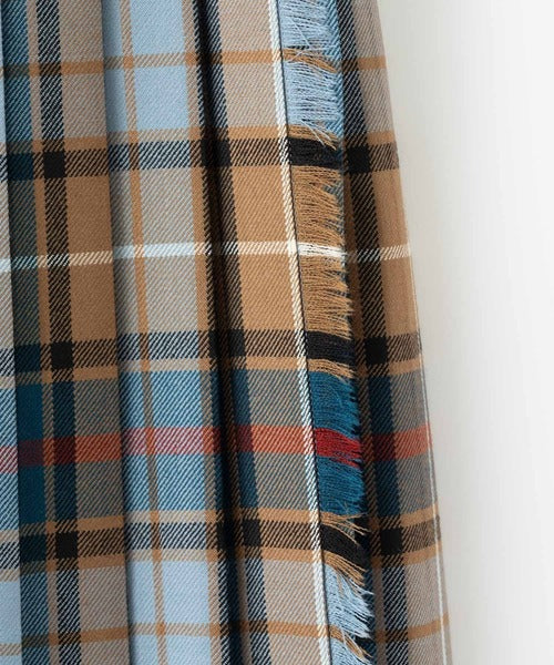 FRONT PLEATED WRAP SKIRT