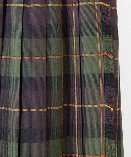 FRONT PLEATED WRAP SKIRT