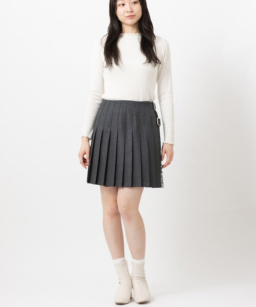 DOUBLE WIDE BELT MODEL KILT WRAP SKIRT MINI
