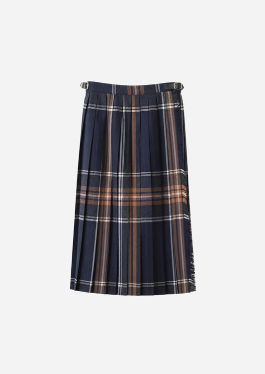 FRONT PLEATED WRAP SKIRT