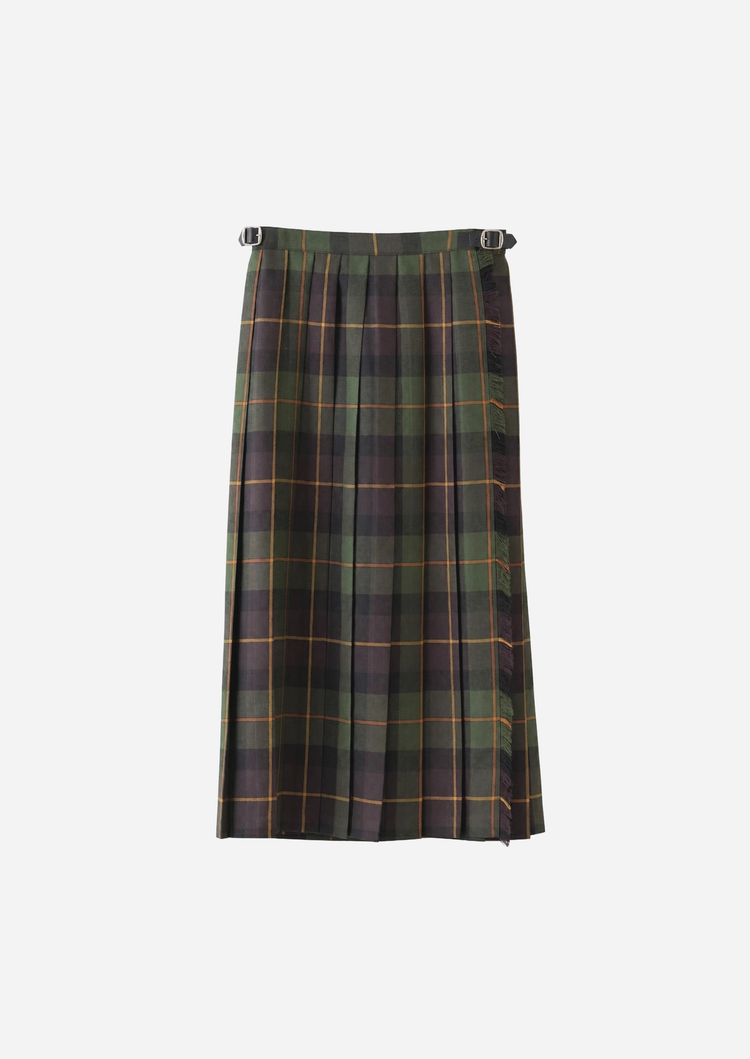 FRONT PLEATED WRAP SKIRT