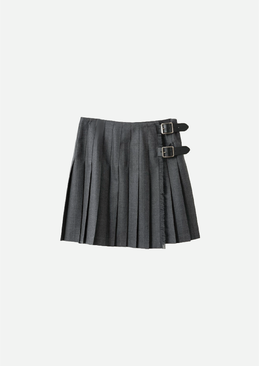 DOUBLE WIDE BELT MODEL KILT WRAP SKIRT MINI