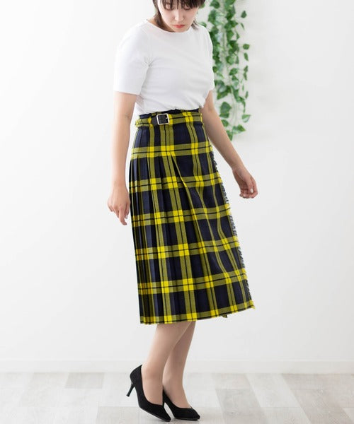 DOUBLE WIDE BELT MODEL KILT WRAP SKIRT