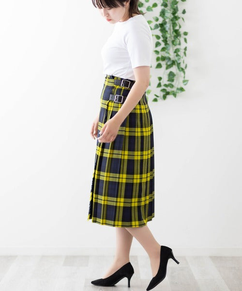 DOUBLE WIDE BELT MODEL KILT WRAP SKIRT