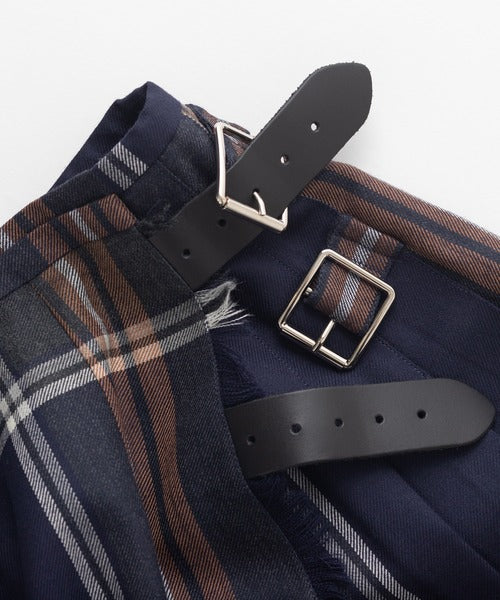 DOUBLE WIDE BELT MODEL KILT WRAP SKIRT