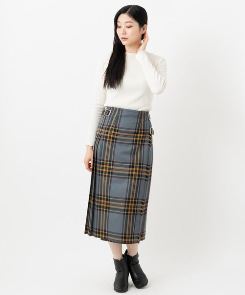 DOUBLE WIDE BELT KILT WRAP SKIRT