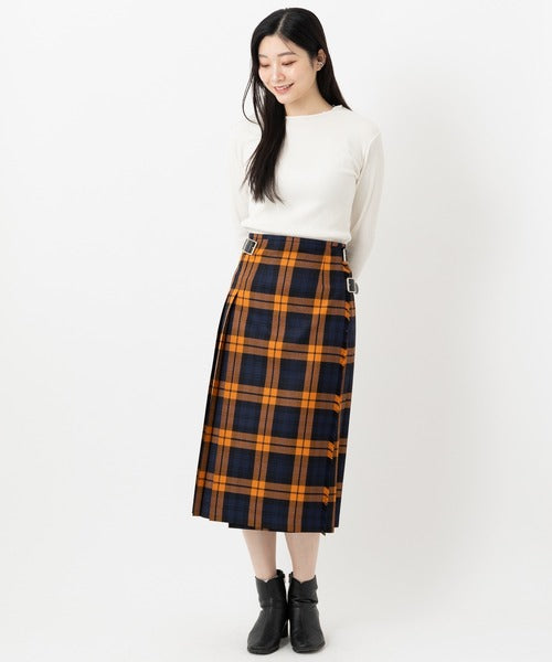 DOUBLE WIDE BELT KILT WRAP SKIRT