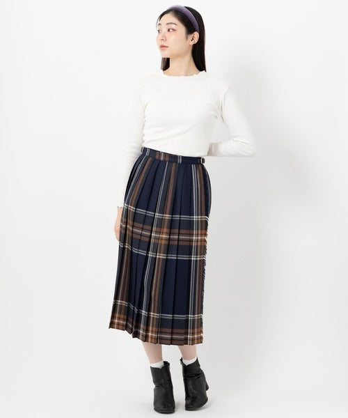 FRONT PLEATED WRAP SKIRT