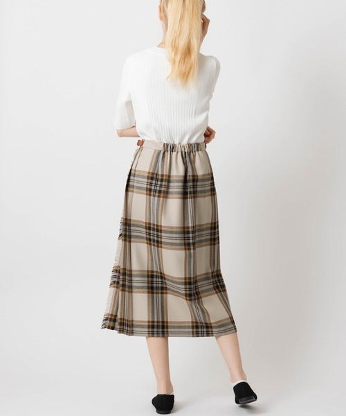 FRONT PLEATED WRAP SKIRT