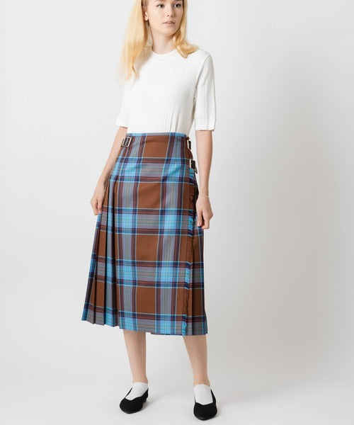 DOUBLE WIDE BELT KILT WRAP SKIRT