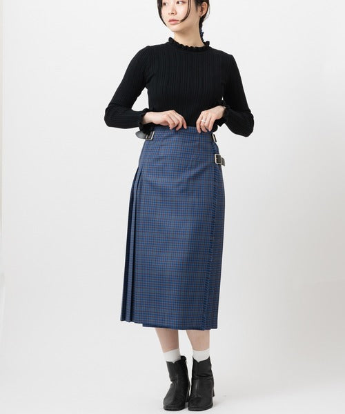 DOUBLE WIDE BELT KILT WRAP SKIRT
