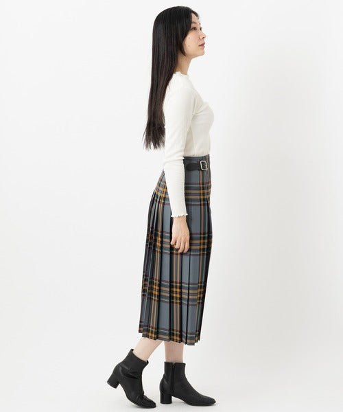 DOUBLE WIDE BELT KILT WRAP SKIRT
