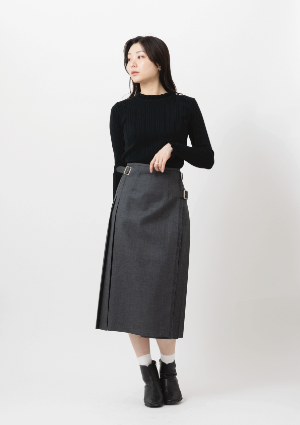 DOUBLE WIDE BELT MODEL KILT WRAP SKIRT