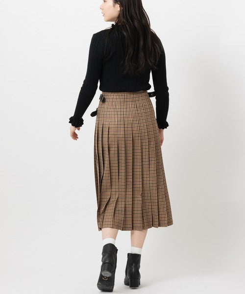 DOUBLE WIDE BELT KILT WRAP SKIRT