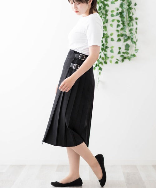 DOUBLE WIDE BELT MODEL KILT WRAP SKIRT