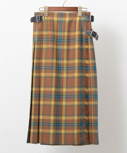 DOUBLE WIDE BELT KILT WRAP SKIRT