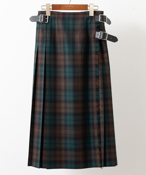 DOUBLE WIDE BELT KILT WRAP SKIRT