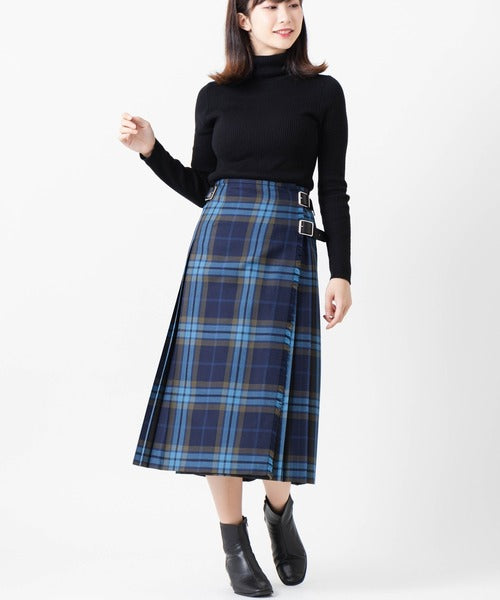 DOUBLE WIDE BELT MODEL KILT WRAP SKIRT