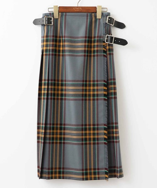 DOUBLE WIDE BELT KILT WRAP SKIRT