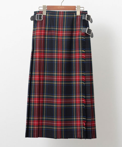 DOUBLE WIDE BELT KILT WRAP SKIRT