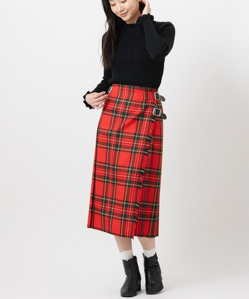 DOUBLE WIDE BELT MODEL KILT WRAP SKIRT