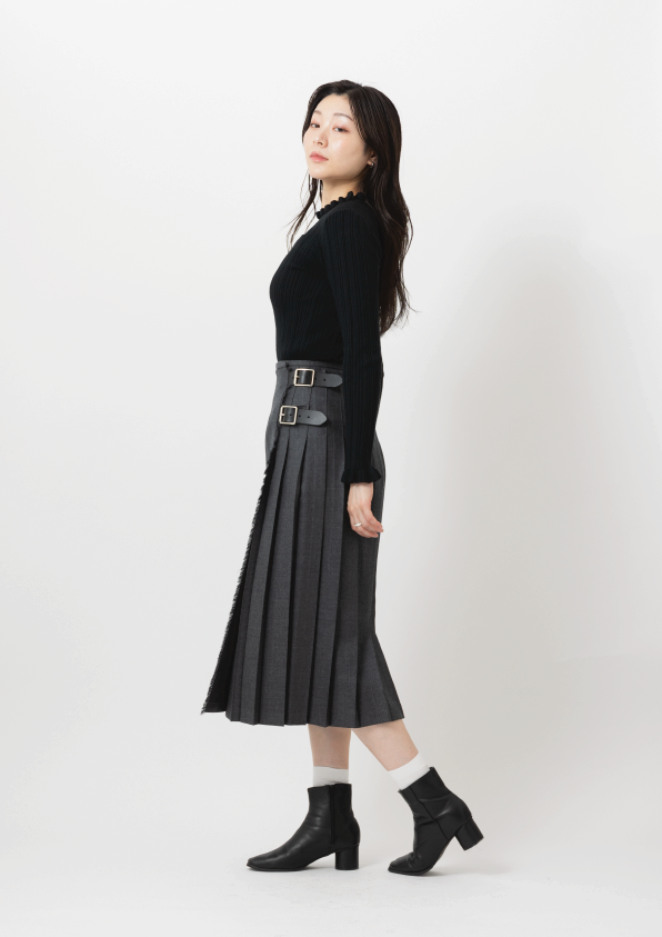 DOUBLE WIDE BELT MODEL KILT WRAP SKIRT