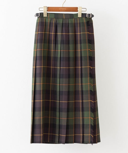 FRONT PLEATED WRAP SKIRT