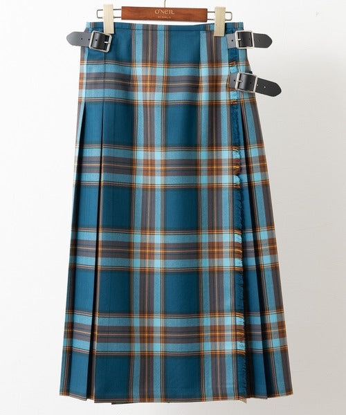 DOUBLE WIDE BELT KILT WRAP SKIRT