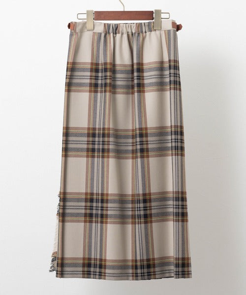 FRONT PLEATED WRAP SKIRT