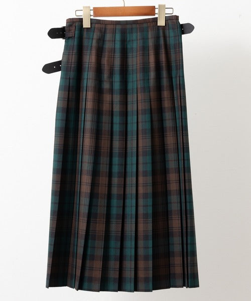 DOUBLE WIDE BELT KILT WRAP SKIRT