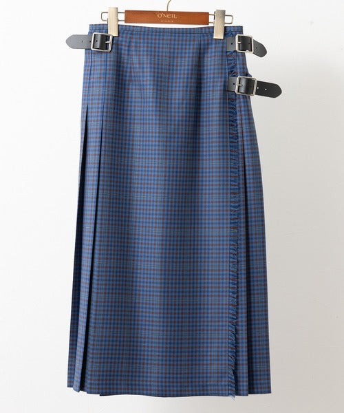 DOUBLE WIDE BELT KILT WRAP SKIRT