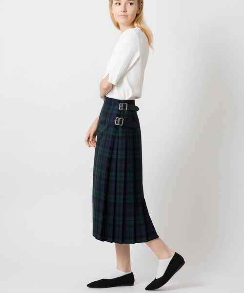 DOUBLE WIDE BELT MODEL KILT WRAP SKIRT