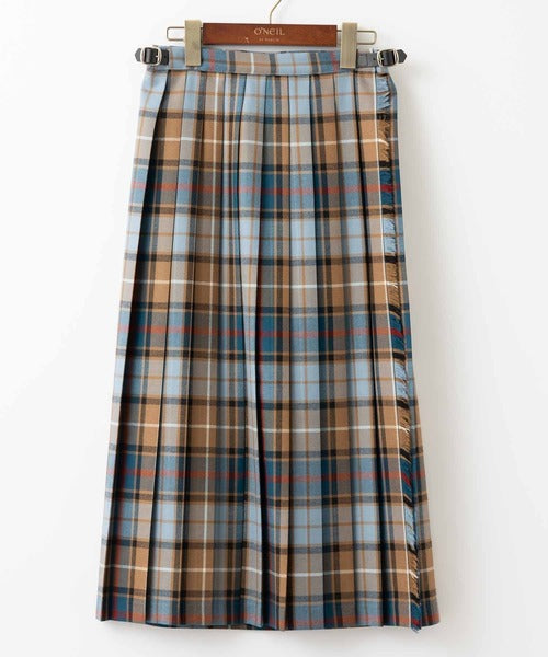 FRONT PLEATED WRAP SKIRT