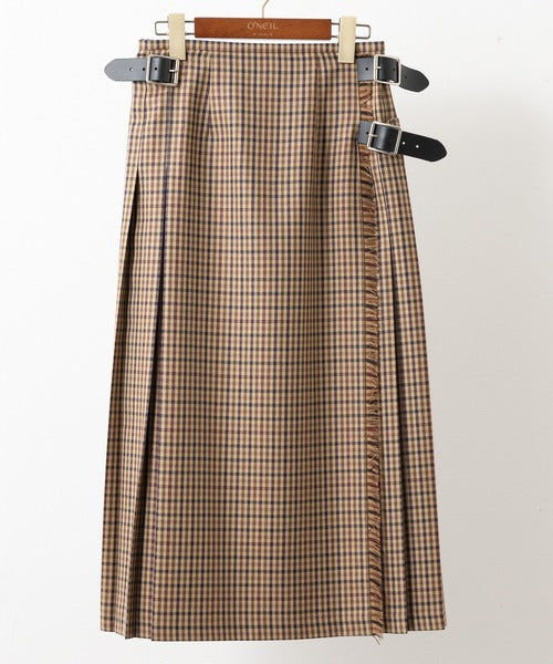 DOUBLE WIDE BELT KILT WRAP SKIRT