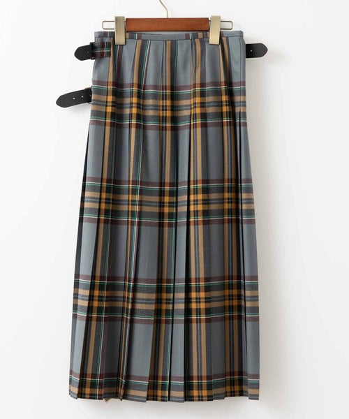 DOUBLE WIDE BELT KILT WRAP SKIRT