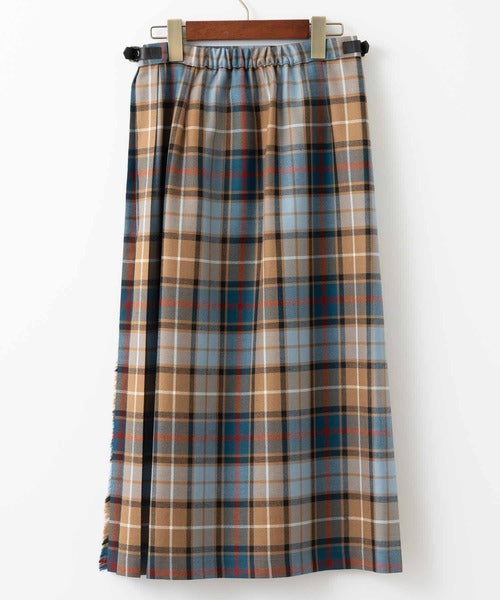 FRONT PLEATED WRAP SKIRT
