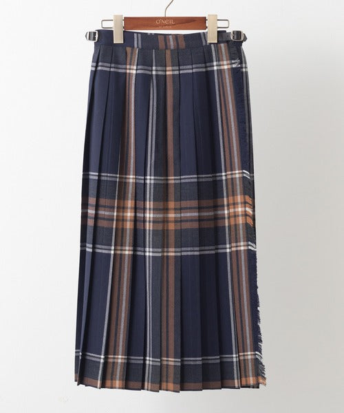 FRONT PLEATED WRAP SKIRT