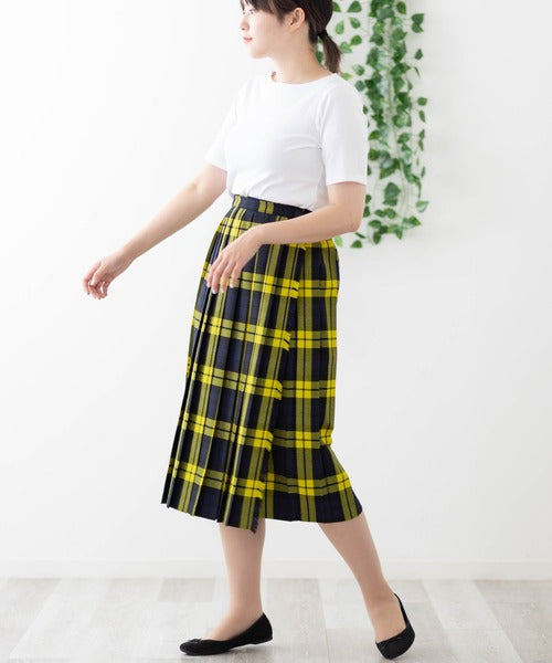 FRONT PLEATED WRAP SKIRT