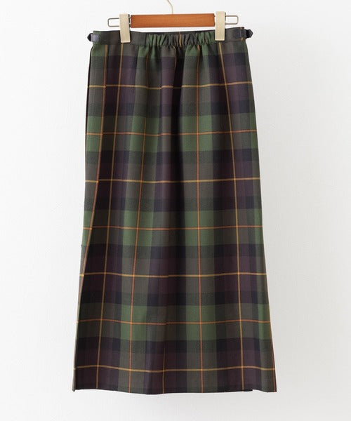 FRONT PLEATED WRAP SKIRT