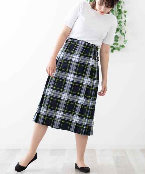 DOUBLE WIDE BELT MODEL KILT WRAP SKIRT