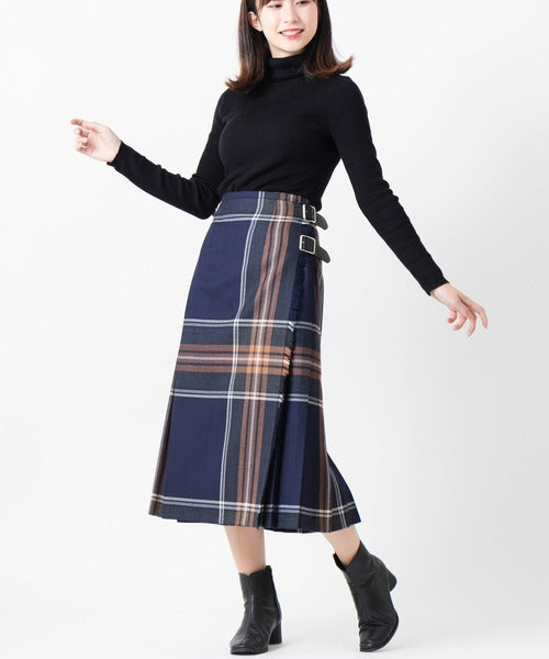 DOUBLE WIDE BELT MODEL KILT WRAP SKIRT