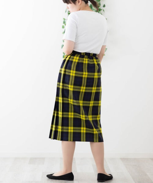 FRONT PLEATED WRAP SKIRT