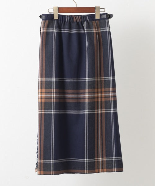 FRONT PLEATED WRAP SKIRT