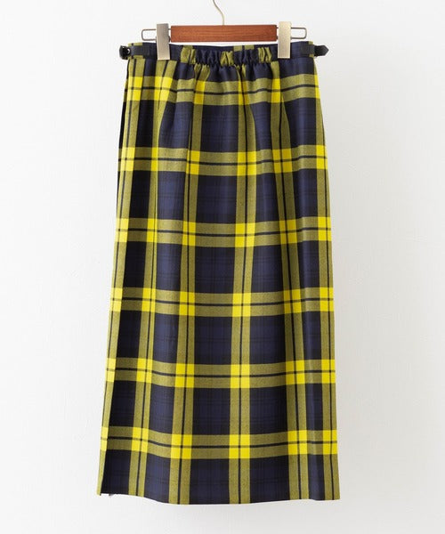 FRONT PLEATED WRAP SKIRT