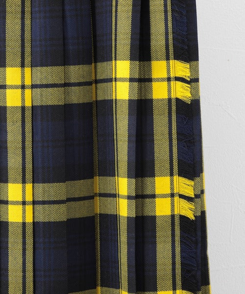 FRONT PLEATED WRAP SKIRT