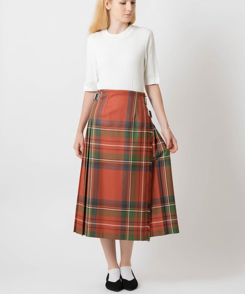 DOUBLE WIDE BELT MODEL KILT WRAP SKIRT