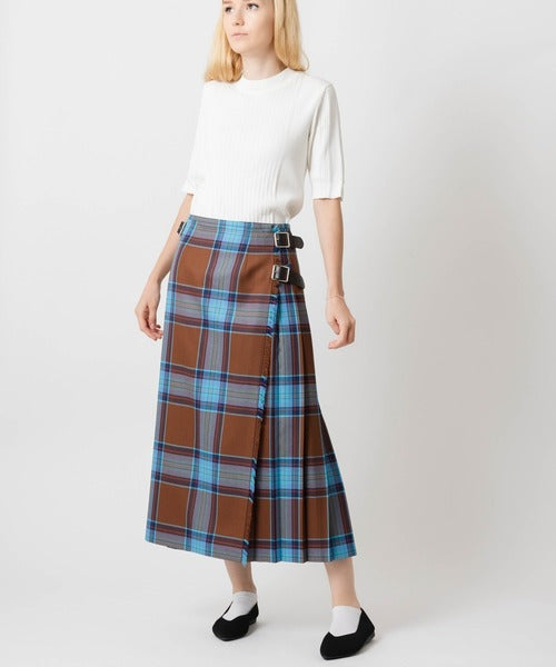 DOUBLE WIDE BELT KILT WRAP SKIRT