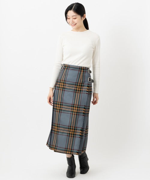 DOUBLE WIDE BELT KILT WRAP SKIRT