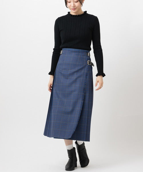 DOUBLE WIDE BELT KILT WRAP SKIRT