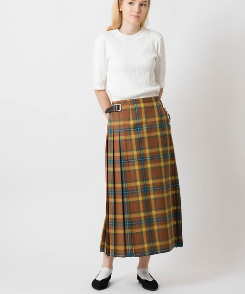 DOUBLE WIDE BELT KILT WRAP SKIRT